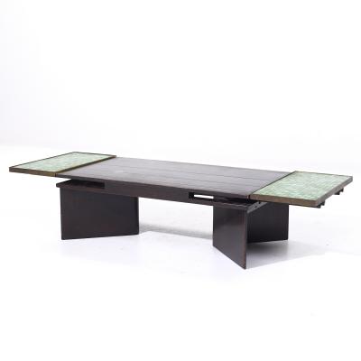 Edward Wormley Edward Wormley for Dunbar 5427 Mahogany Brass Murano Glass Tile Coffee Table