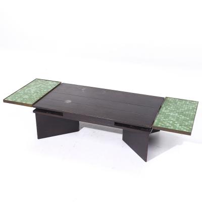 Edward Wormley Edward Wormley for Dunbar 5427 Mahogany Brass Murano Glass Tile Coffee Table