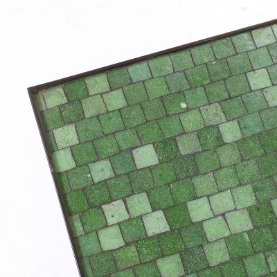 Edward Wormley Edward Wormley for Dunbar 5427 Mahogany Brass Murano Glass Tile Coffee Table
