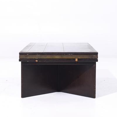 Edward Wormley Edward Wormley for Dunbar 5427 Mahogany Brass Murano Glass Tile Coffee Table