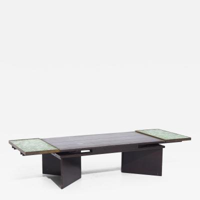Edward Wormley Edward Wormley for Dunbar 5427 Mahogany Brass Murano Glass Tile Coffee Table