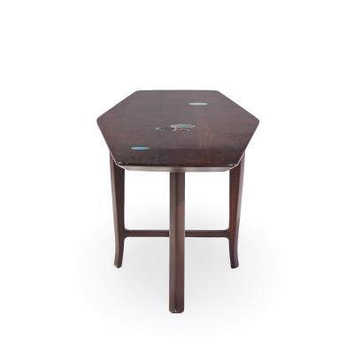 Edward Wormley Edward Wormley for Dunbar 5632 Walnut Mahogany with Natzler Tiles Coffee Table