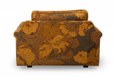 Edward Wormley Edward Wormley for Dunbar Big Texan Brown Leaf Pattern Upholstered Armchair