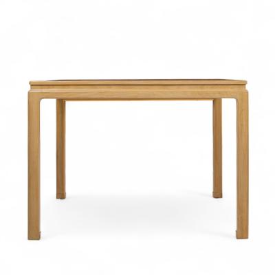 Edward Wormley Edward Wormley for Dunbar Bleached Mahogany and Walnut Dining Table with 1 Leaf