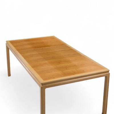 Edward Wormley Edward Wormley for Dunbar Bleached Mahogany and Walnut Dining Table with 1 Leaf