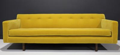 Edward Wormley Edward Wormley for Dunbar Bracket Back Sofa in Dijon Colored Mohair