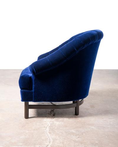 Edward Wormley Edward Wormley for Dunbar Custom Model 6793 Club Chairs in Sapphire Blue Mohair