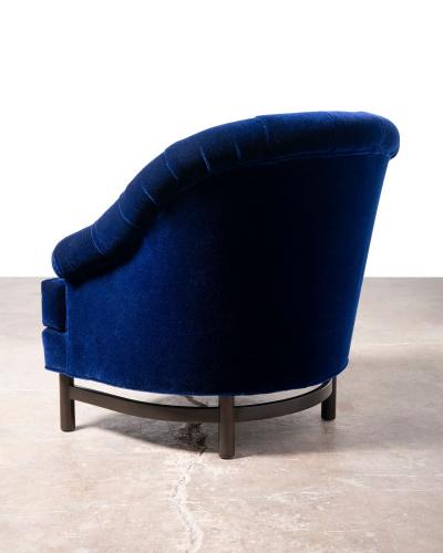 Edward Wormley Edward Wormley for Dunbar Custom Model 6793 Club Chairs in Sapphire Blue Mohair