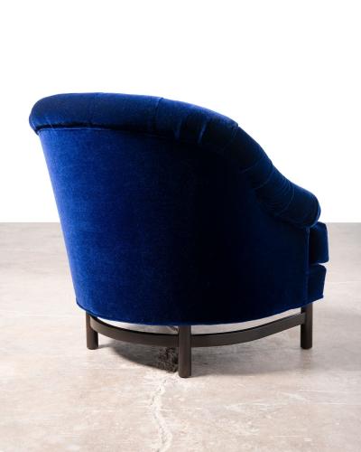 Edward Wormley Edward Wormley for Dunbar Custom Model 6793 Club Chairs in Sapphire Blue Mohair