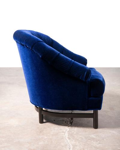 Edward Wormley Edward Wormley for Dunbar Custom Model 6793 Club Chairs in Sapphire Blue Mohair