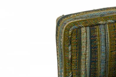 Edward Wormley Edward Wormley for Dunbar Green and Beige Striped Upholstered Three Seat Sofa