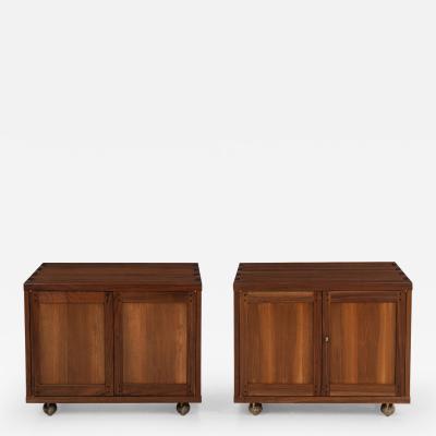 Edward Wormley Edward Wormley for Dunbar Janus Group Pair of End Tables on Casters 1958