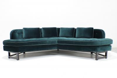 Edward Wormley Edward Wormley for Dunbar Janus Sofa in Raf Simons Velvet with Leather Trim
