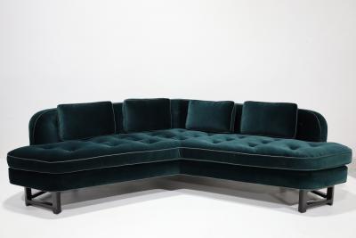 Edward Wormley Edward Wormley for Dunbar Janus Sofa in Raf Simons Velvet with Leather Trim