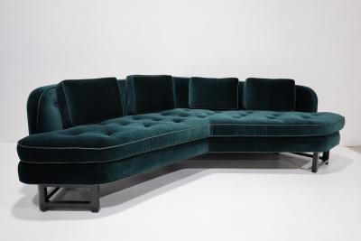 Edward Wormley Edward Wormley for Dunbar Janus Sofa in Raf Simons Velvet with Leather Trim
