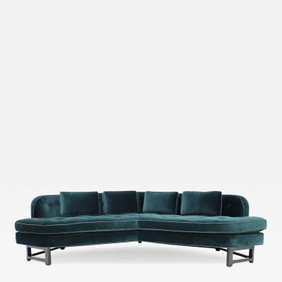 Edward Wormley Edward Wormley for Dunbar Janus Sofa in Raf Simons Velvet with Leather Trim