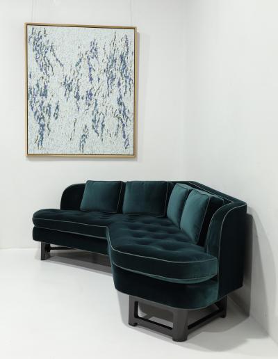Edward Wormley Edward Wormley for Dunbar Janus Sofas in Raf Simons Velvet with Leather Trim
