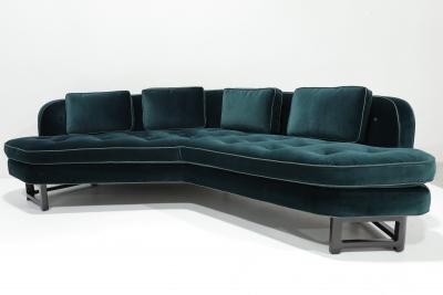 Edward Wormley Edward Wormley for Dunbar Janus Sofas in Raf Simons Velvet with Leather Trim