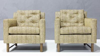 Edward Wormley Edward Wormley for Dunbar Lounge Chairs in French Upholstery