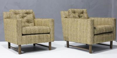 Edward Wormley Edward Wormley for Dunbar Lounge Chairs in French Upholstery