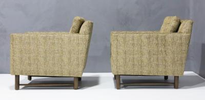 Edward Wormley Edward Wormley for Dunbar Lounge Chairs in French Upholstery