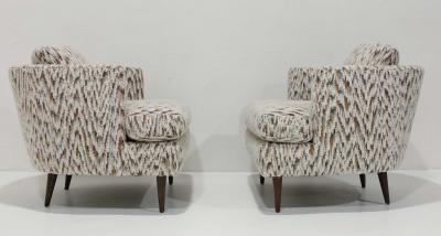 Edward Wormley Edward Wormley for Dunbar Lounge Chairs in Holland Sherry