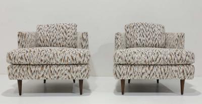 Edward Wormley Edward Wormley for Dunbar Lounge Chairs in Holland Sherry