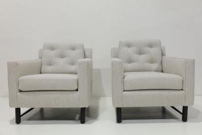 Edward Wormley Edward Wormley for Dunbar Lounge Chairs in Holly Hunt Boucle