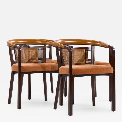 Edward Wormley Edward Wormley for Dunbar Mahogany and Cane Dining Chairs Set of 4