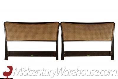 Edward Wormley Edward Wormley for Dunbar Mid Century 2 Piece Cane King Headboard