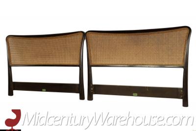 Edward Wormley Edward Wormley for Dunbar Mid Century 2 Piece Cane King Headboard