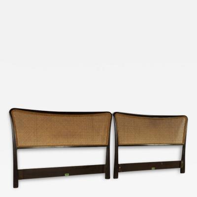 Edward Wormley Edward Wormley for Dunbar Mid Century 2 Piece Cane King Headboard