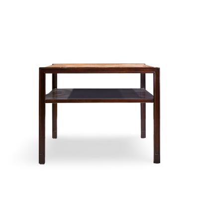 Edward Wormley Edward Wormley for Dunbar Mid Century 2 Tier Burlwood and Mahogany Coffee Table