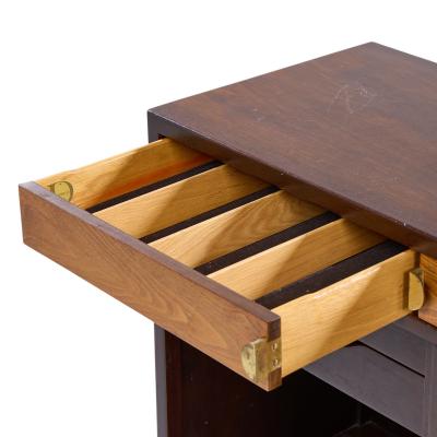 Edward Wormley Edward Wormley for Dunbar Mid Century Basketweave Rosewood and Mahogany Credenza