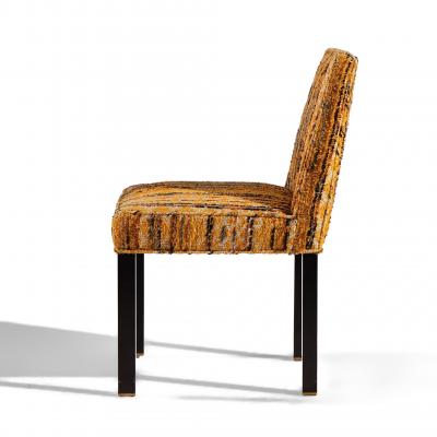 Edward Wormley Edward Wormley for Dunbar Mid Century Brass Handled Dining Chairs Pair