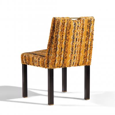 Edward Wormley Edward Wormley for Dunbar Mid Century Brass Handled Dining Chairs Pair