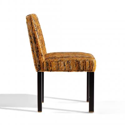 Edward Wormley Edward Wormley for Dunbar Mid Century Brass Handled Dining Chairs Pair