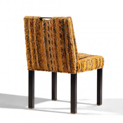 Edward Wormley Edward Wormley for Dunbar Mid Century Brass Handled Dining Chairs Pair