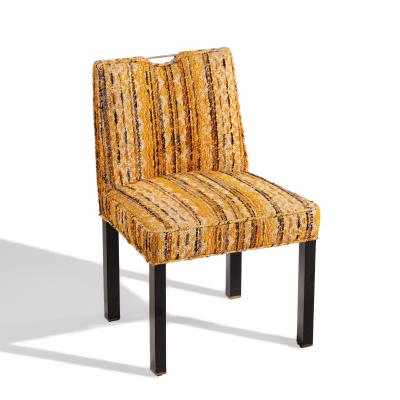 Edward Wormley Edward Wormley for Dunbar Mid Century Brass Handled Dining Chairs Pair