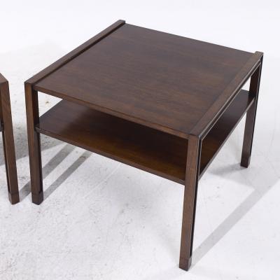 Edward Wormley Edward Wormley for Dunbar Mid Century Mahogany End Tables Pair