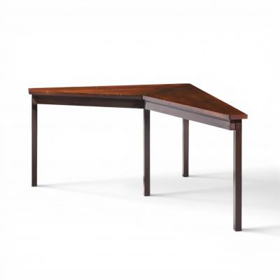 Edward Wormley Edward Wormley for Dunbar Mid Century Mahogany Janus Sofa Corner Table