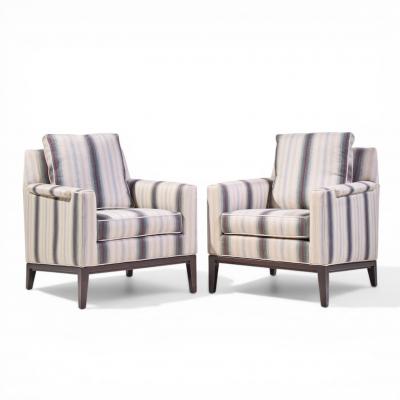 Edward Wormley Edward Wormley for Dunbar Mid Century Mahogany Lounge Chairs Pair