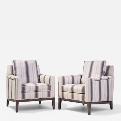 Edward Wormley Edward Wormley for Dunbar Mid Century Mahogany Lounge Chairs Pair