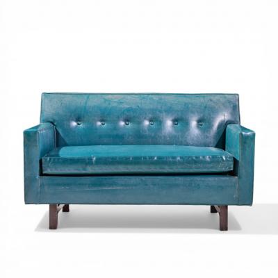 Edward Wormley Edward Wormley for Dunbar Mid Century Mahogany Loveseat Settee Sofa