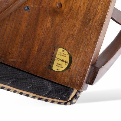 Edward Wormley Edward Wormley for Dunbar Mid Century Mahogany and Brass Barstools Set of 3