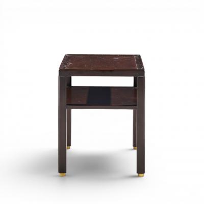 Edward Wormley Edward Wormley for Dunbar Mid Century Mahogany and Brass Side End Tables Pair
