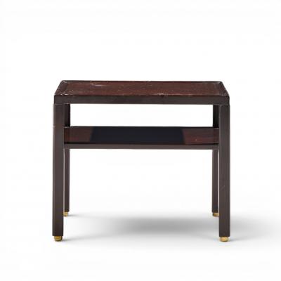 Edward Wormley Edward Wormley for Dunbar Mid Century Mahogany and Brass Side End Tables Pair