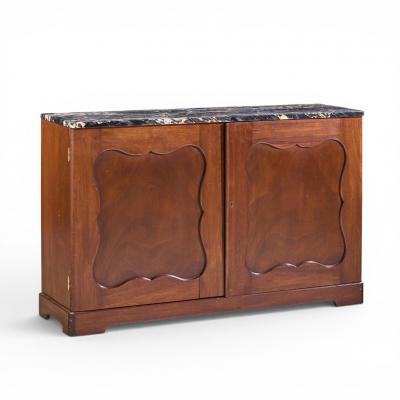 Edward Wormley Edward Wormley for Dunbar Mid Century Mahogany and Marble Credenza