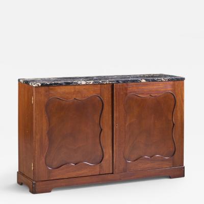 Edward Wormley Edward Wormley for Dunbar Mid Century Mahogany and Marble Credenza