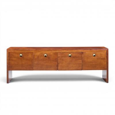 Edward Wormley Edward Wormley for Dunbar Mid Century Rosewood Oak and Brass Credenza